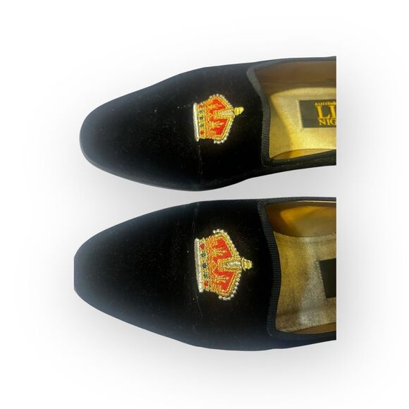 Black Crown Embroidered Women's Loafers - Picture 3 of 12